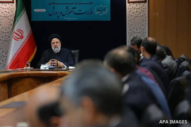 Iranian President Ebrahim Raisi attends the General Supervisory Session of the Ministry of Education, in Tehran, Iran on October 17, 2022. Photo by Iranian Presidency Office