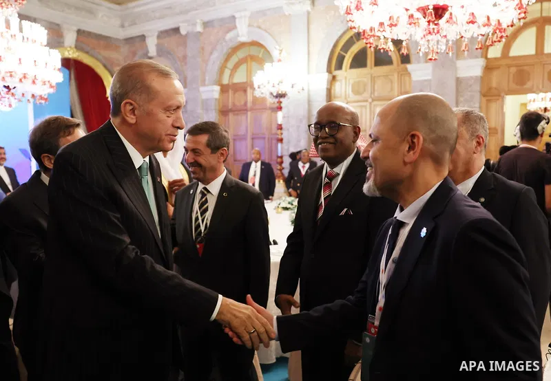 Turkish President Recep Tayyip Erdogan speaks during the 12th Conference of Information Ministers of the Organization of Islamic Cooperation (OIC) in Istanbul, Turkiye on October 21, 2022. Photo by Turkish presidency Off...
