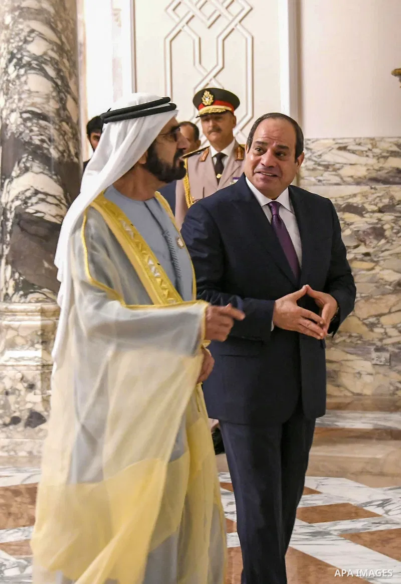 Egyptian President Abdel Fattah al-Sisi meets with vice President of the United Arab Emirates, UAE's Prime Minister and Ruler of Dubai Sheikh Mohammed bin Rashid al-Maktoum, in Cairo, Egypt on October 27, 2022. Photo by...