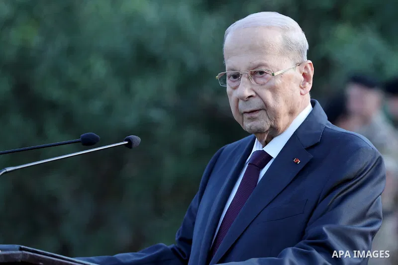 Lebanese President Michel Aoun attends a farewell meeting at Baabda Palace before the end of his presidency, on October 27, 2022. Photo by Lebanese Presidency Office/APAimages