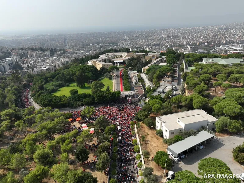 A handout picture provided by the Dalati and Nohra photo agency shows Lebanon's President Michel Aoun vacating the presidential palace of Baabda, east of the capital, on October 30, 2022, a day before his mandate expires...