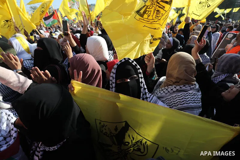 Palestinian supporters of Fatah movement attends the festival marking the 18th anniversary of the death of the late Palestinian President Yasser Arafat, in Gaza city on November 10, 2022. Arafat, also known as Abu Ammar...