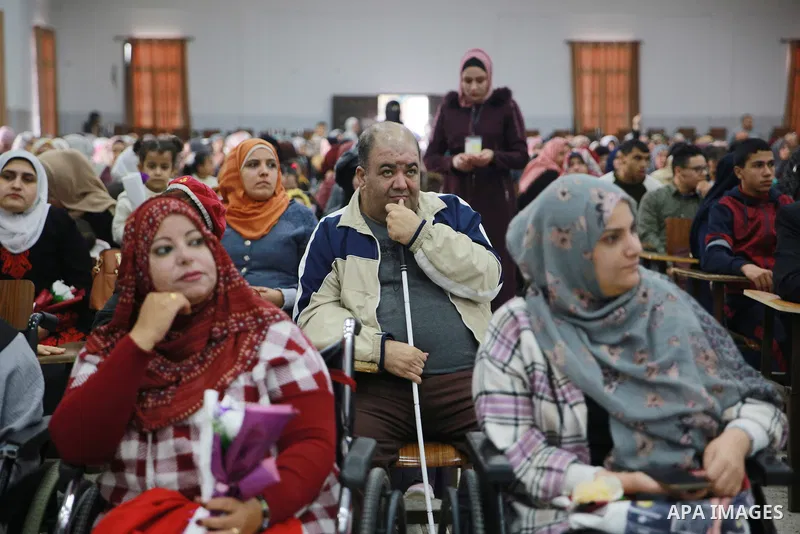Palestinians attend a celebration on the occasion of the International Day of Disabled Persons in Gaza city on December 3, 2022. The annual observance of the International Day of Disabled Persons was proclaimed in 1992,...