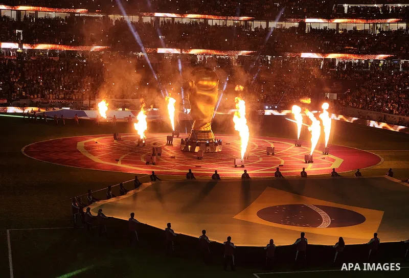 Fans cheer in the stadium during Croatia vs Brazil match in FIFA World Cup, in Doha, Qatar on December 9, 2022. The 2022 FIFA World Cup is an association football tournament, contested by the men's national teams of FIFA...