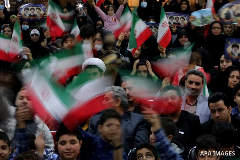 Iranian President Ebrahim Raisi addressing the people of Robat Karim city in Iran on December 08, 2022. Photo by Iranian Presidency Office