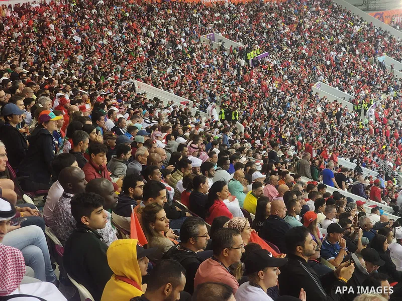 Third-Place Playoff - Croatia v Morocco - Khalifa International Stadium, Doha, Qatar - December 17, 2022 Morocco fans react inside the stadium. Photo by Ashraf Amra\ apaimages
