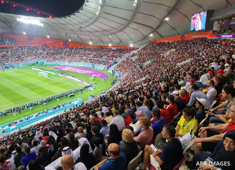 Third-Place Playoff - Croatia v Morocco - Khalifa International Stadium, Doha, Qatar - December 17, 2022 Morocco fans react inside the stadium. Photo by Ashraf Amra\ apaimages