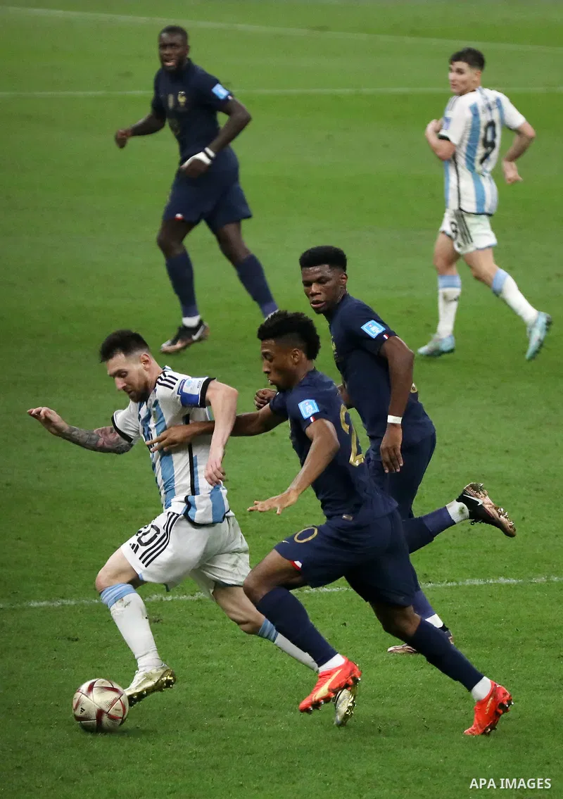 The final of the FIFA World Cup soccer tournament between Argentina and France at Lusail Stadium in Lusail, north of Doha on December 18, 2022. Lionel Messi’s wait for World Cup glory is finally over after Argentina beat...