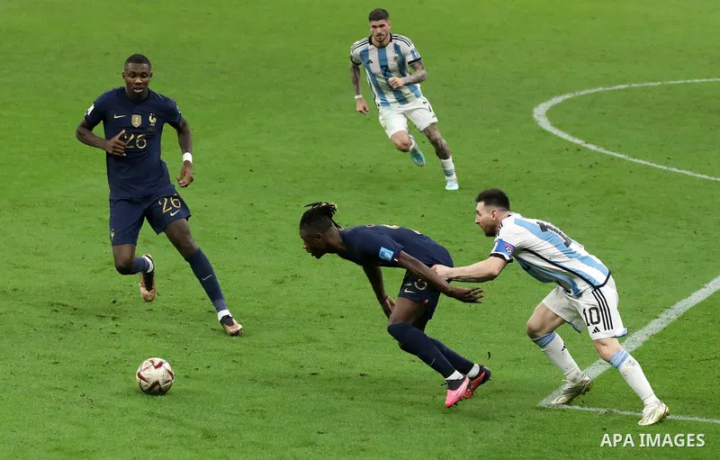 The final of the FIFA World Cup soccer tournament between Argentina and France at Lusail Stadium in Lusail, north of Doha on December 18, 2022. Lionel Messi’s wait for World Cup glory is finally over after Argentina beat...