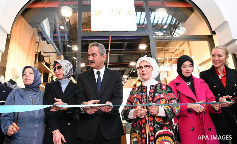 Turkish President Recep Tayyip Erdogan's wife Emine Erdogan the second branch of the "Baqja" store in Ankara, Turkiye on December 24, 2022. Photo by Turkish presidency \ apaimages