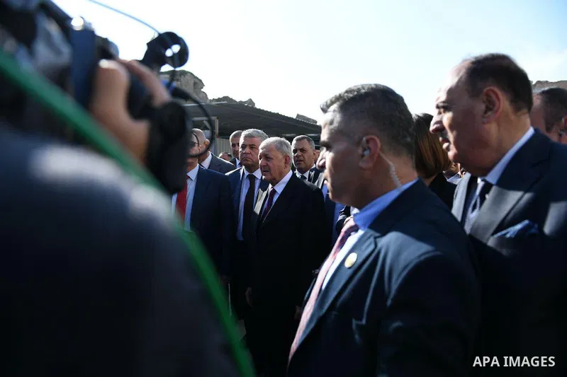 Iraqi President Abdul Latif Rashid visits the city of Mosul, on December 28, 2022. Photo by Iraqi Presidency Office/APAimages