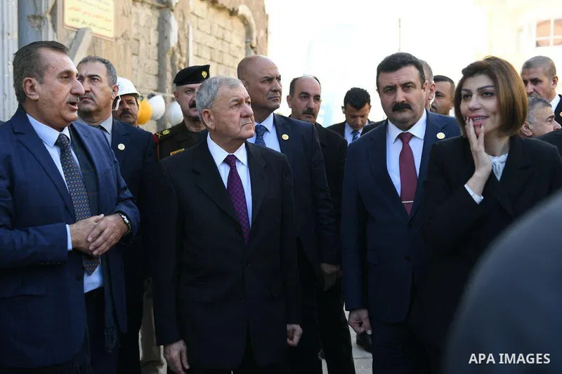 Iraqi President Abdul Latif Rashid visits the city of Mosul, on December 28, 2022. Photo by Iraqi Presidency Office/APAimages