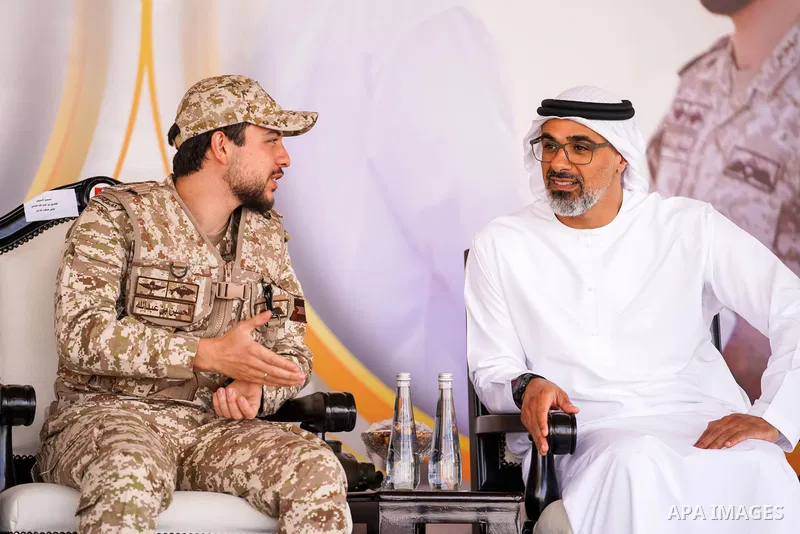 Jordan's Crown Prince Al Hussein attends a joint Jordanian-Emirati tactical military exercise in Abu Dhabi on December 27, 2022. Photo by Royal Hashemite Court