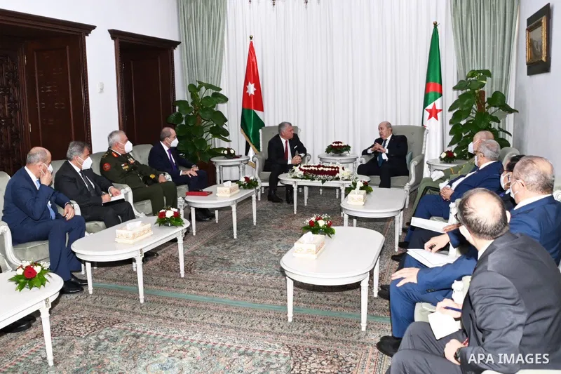 Algerian President Abdelmadjid Tebboune meets with Jordanian King Abdullah II in the capital Algiers, on December 4, 2022. Photo by Algerian Presidency Office/APAimages