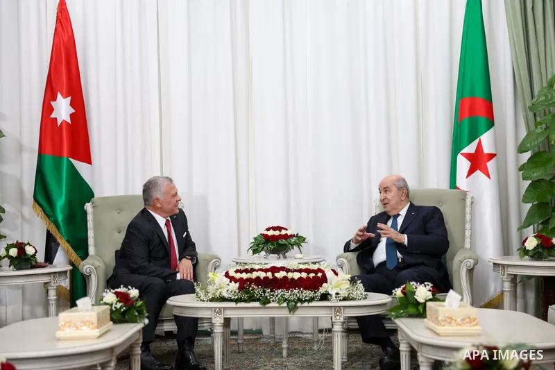 Algerian President Abdelmadjid Tebboune meets with Jordanian King Abdullah II in the capital Algiers, on December 4, 2022. Photo by Royal Hashemite Court /APAimages