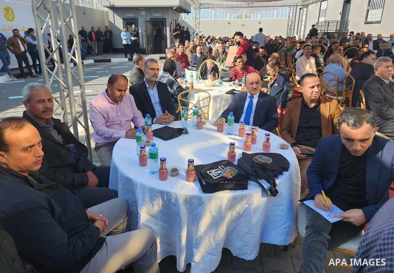 Palestinians participate in the opening of the first automatic chicken eggs incubator, in Gaza city on December 4, 2022. Photo by APA\ apaimages