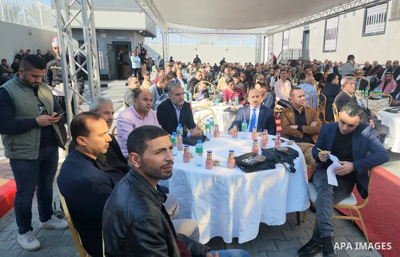 Palestinians participate in the opening of the first automatic chicken eggs incubator, in Gaza city on December 4, 2022. Photo by APA\ apaimages