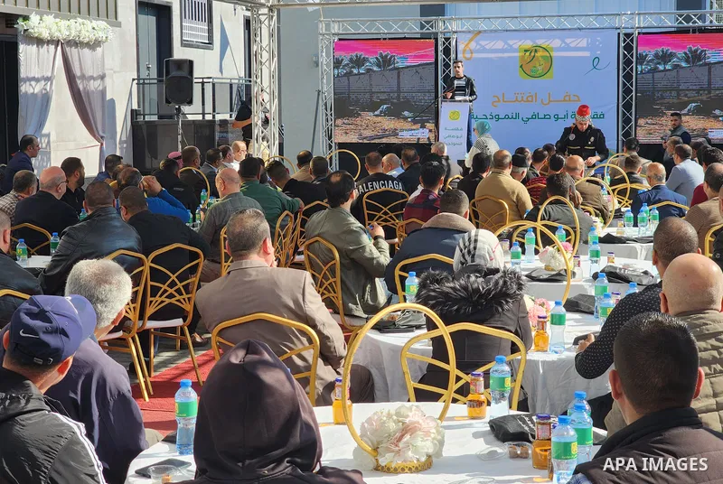 Palestinians participate in the opening of the first automatic chicken eggs incubator, in Gaza city on December 4, 2022. Photo by APA\ apaimages