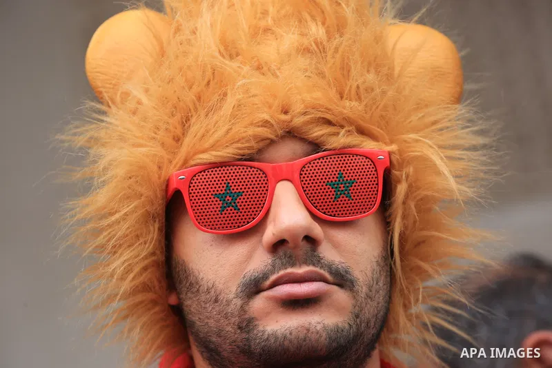 Fans gather in the streets of Doha ahead of the match Morocco vs Portugal in FIFA World Cup, in Doha, Qatar on December 10, 2022. The 2022 FIFA World Cup is an association football tournament, contested by the men's nati...