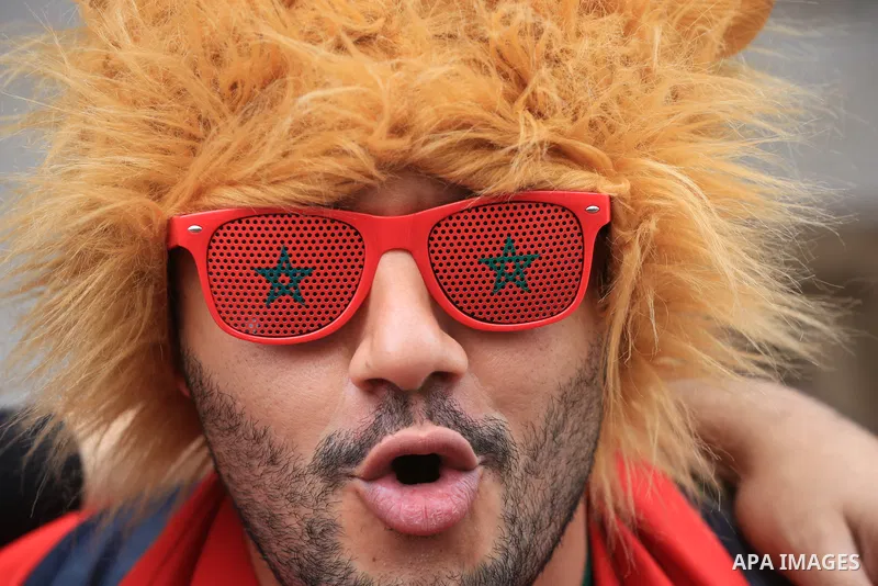 Fans gather in the streets of Doha ahead of the match Morocco vs Portugal in FIFA World Cup, in Doha, Qatar on December 10, 2022. The 2022 FIFA World Cup is an association football tournament, contested by the men's nati...