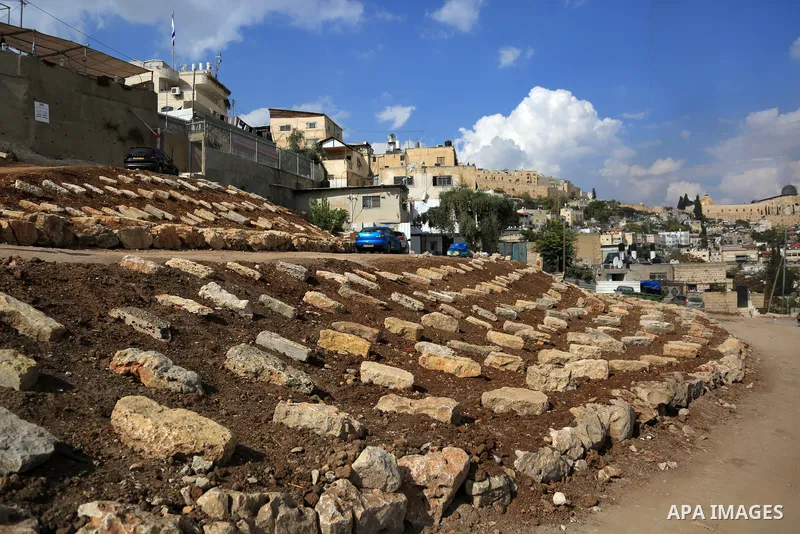 Israel places fake graves in east Jerusalem neighborhood of Silwan to control the lands on November 3, 2022. Head of the Committee for the Defense of Silwan, Fakhri Abu Diab, in a statement that the Israeli authorities p...