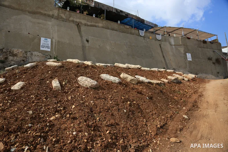 Israel places fake graves in east Jerusalem neighborhood of Silwan to control the lands on November 3, 2022. Head of the Committee for the Defense of Silwan, Fakhri Abu Diab, in a statement that the Israeli authorities p...