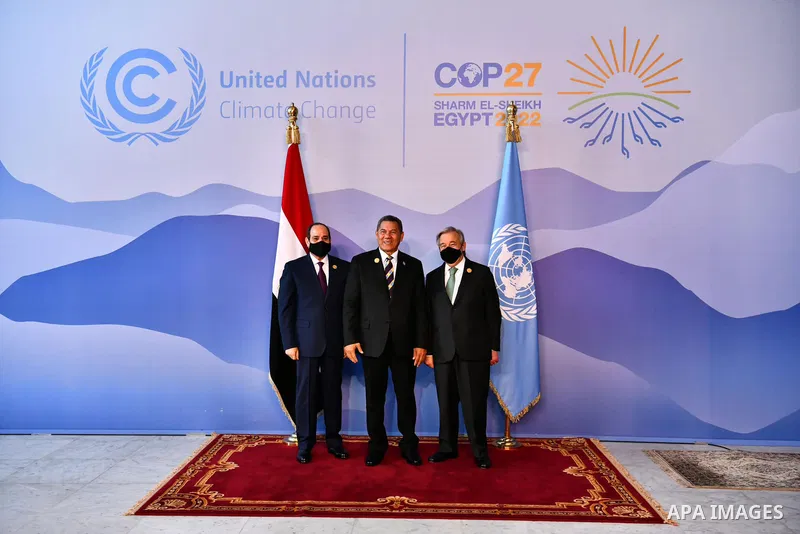 President of Egypt Abdel Fattah el-Sisi poses for a photo ahead of the 2022 United Nations Climate Change Conference, more commonly known as COP27, at the Sharm El Sheikh International Convention Centre, in Egypt's Red S...