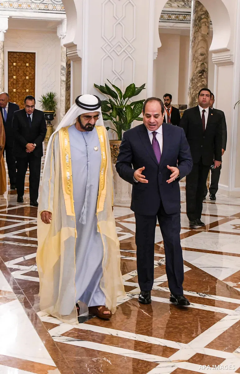 Egyptian President Abdel Fattah al-Sisi meets with vice President of the United Arab Emirates, UAE's Prime Minister and Ruler of Dubai Sheikh Mohammed bin Rashid al-Maktoum, in Cairo, Egypt on October 27, 2022. Photo by...