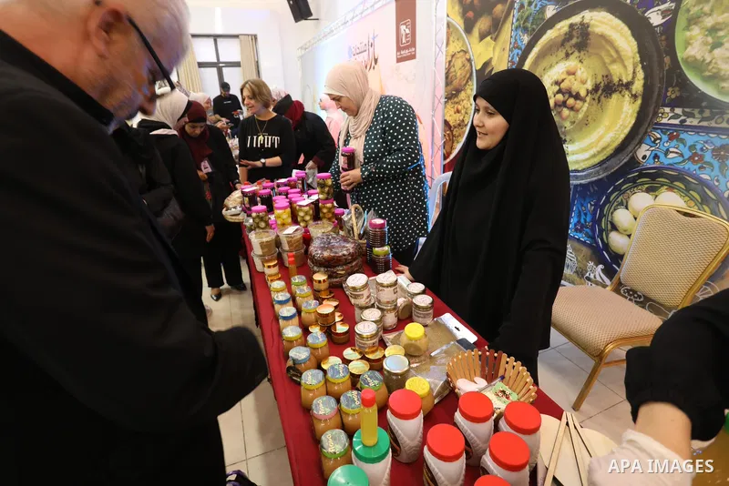 Palestinians participate in a bazaar for women's products to support the women Entrepreneurs, in Gaza city on October 31, 2022. Photo by Ashraf Amra\ apaimages