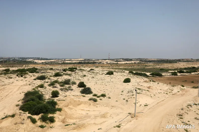 A picture taken on August 4, 2022 shows the Gaza sea barrier on the border with Israel near Kibbutz Zikim, north of Beit Lahia in the northern Gaza Strip, on August 4, 2022. The Israeli army this week ordered the closure...