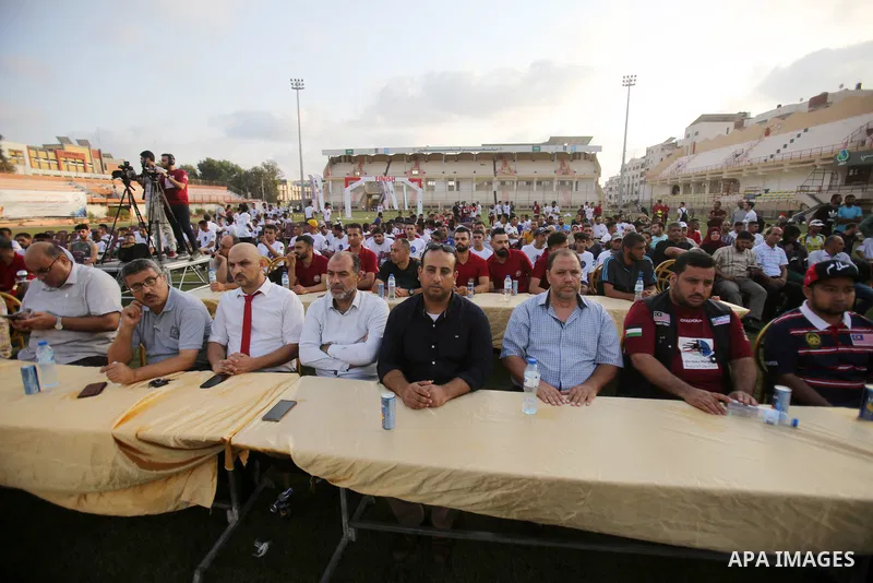 Palestinians participate in the Freedom Marathon on the occasion of Malaysian National Day, in Gaza city on August 31, 2022. Malaysia's Independence Day is celebrated on August 31st. Also known as Merdeka Day (Freedom Da...
