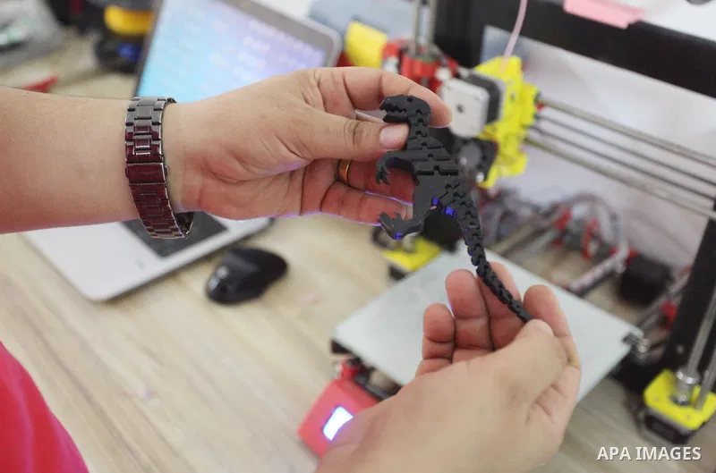 Palestinian engineer Mohammad Abu Matar, 35, uses 3D printing to produce the medical and educational equipment at a laboratory in Gaza City on August 31, 2022. Abu Matar, a specialist in digital manufacturing and 3D prin...