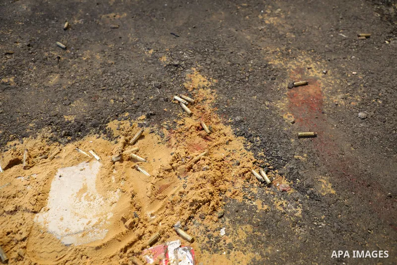 bullets are seen at the site during an Israeli military operation in the West Bank city of Nablus on July 24, 2022. Israeli troops killed Two Palestinian civilian in the West Bank, the Palestinian health ministry said. P...