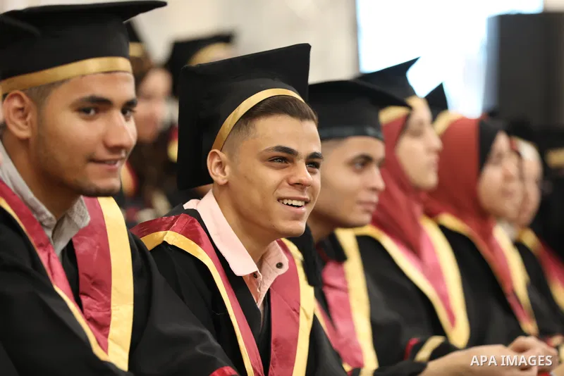 The high school Palestinian students, attend a honoring ceremony, in Gaza city on July 31, 2022. Photo by Atia Darwish
