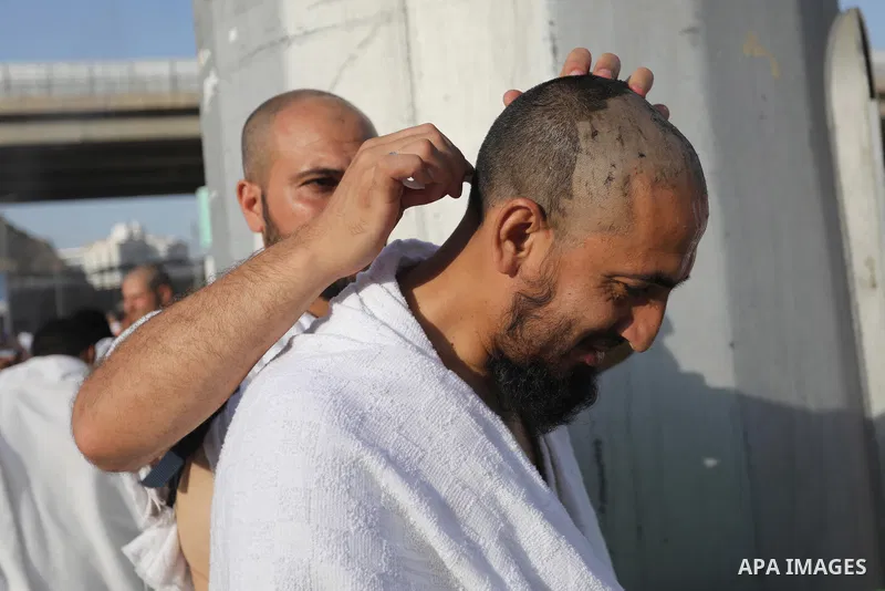 Muslim worshippers had their hair cut following cast stones as part of a symbolic stoning of the devil ritual, during the Hajj pilgrimage in Mina, near Saudi Arabia's holy city of Mecca on July 09, 2022. From first light...