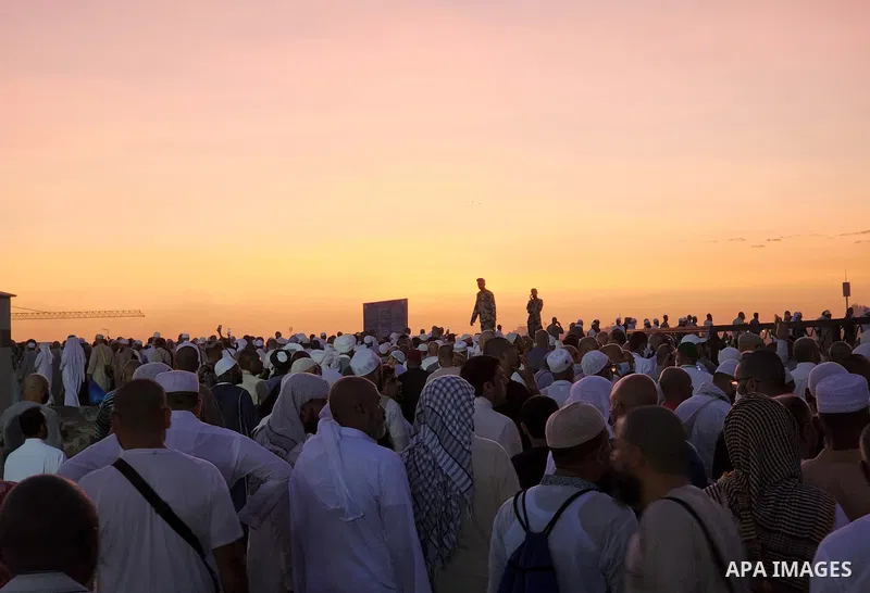 Muslim pilgrims visits Al-Baqi cemetery next to the Prophet Mohammed's mosque and a place of great reverence for Muslims in Saudi Arabia's holy city of Medina, Islam's second holiest city on July 18, 2022. Al-Baqi cemete...