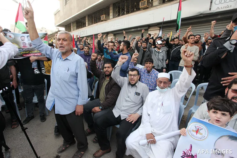 Palestinians take part in a rally to mark al-Quds (Jerusalem) International Day on the last Friday of the holy fasting month of Ramadan, in Gaza city on April 29, 2022. Jerusalem Day began after the 1979 Islamic Revoluti...