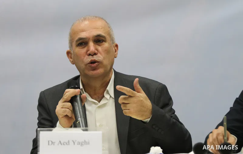 Palestinians of the Ministry of Health and the World Health Organization attend a seminar in Gaza city on April 11, 2022. Photo by Mahmoud Nasser