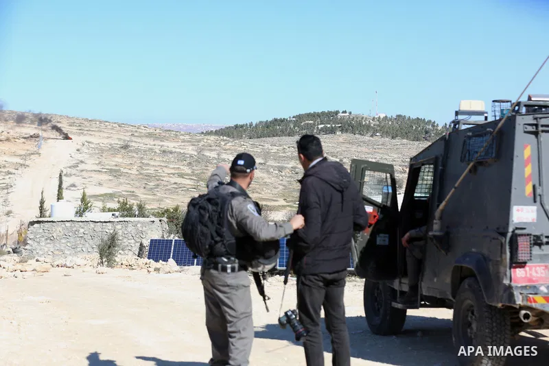 Israeli forces raze four water wells in Masafer Yatta, south of Hebron, in the southern West Bank on Feb. 02, 2022. Masafer Yatta is a collection of almost 19 hamlets which rely heavily on animal husbandry as the main so...