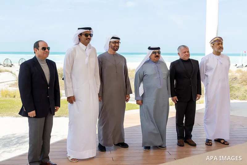 Jordan's king Abdullah II attends the Abu Dhabi Consultative Summit in Abu Dhabi, UAE, on January 18, 2023. Photo by Royal Hashemite Court/APAimages