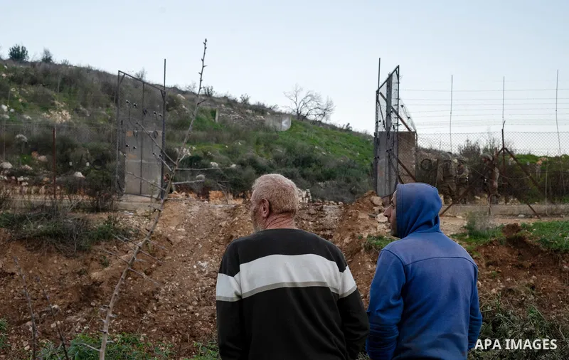 Israeli military bulldozers belonging to the Israeli army work near the fence at the Lebanese border on January 22, 2023. Photo by Fatma Jomaa/APAimgaes
