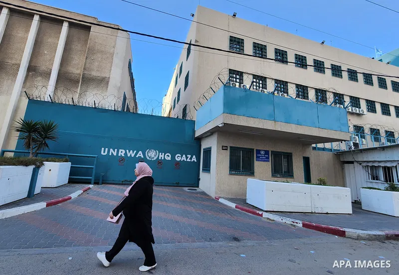 The close of the UNRWA headquarters during a protest demanding their rights, in Gaza City on January 30, 2023. Thomas White explained that the Gaza Strip "is hardly livable due to the difficult economic and humanitarian...