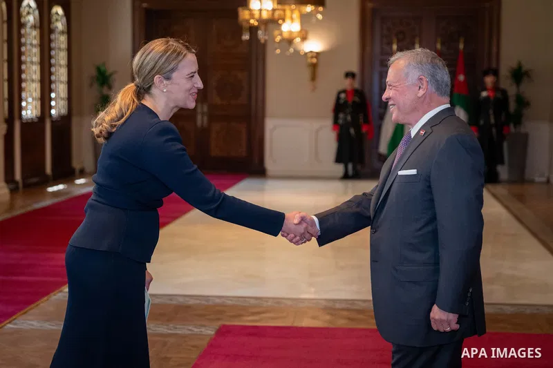 King of Jordan Abdullah II accepts the credentials of the ambassadors of Brazil, the Czech Republic, Germany, Bosnia and Herzegovina, the United States of America, the European Union, and Peru appointed to the Royal Hash...