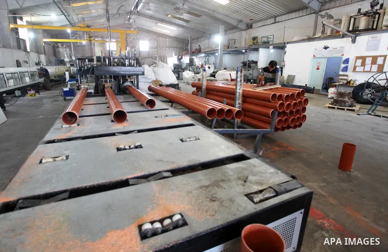Palestinians working in a plastic factory in Gaza city on September 6, 2023. Israel said on Monday it was temporarily stopping commercial goods from leaving the Gaza Strip through a main border crossing after security of...
