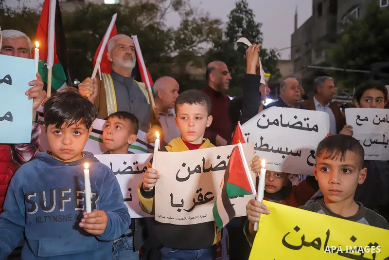 Palestinians take part in a rally in support of the West Bank and prisoners in Israeli jails, in Jabalia refugee camp in the northern of Gaza strip on March 5, 2023. The tensions have escalated between Israel and the Pal...
