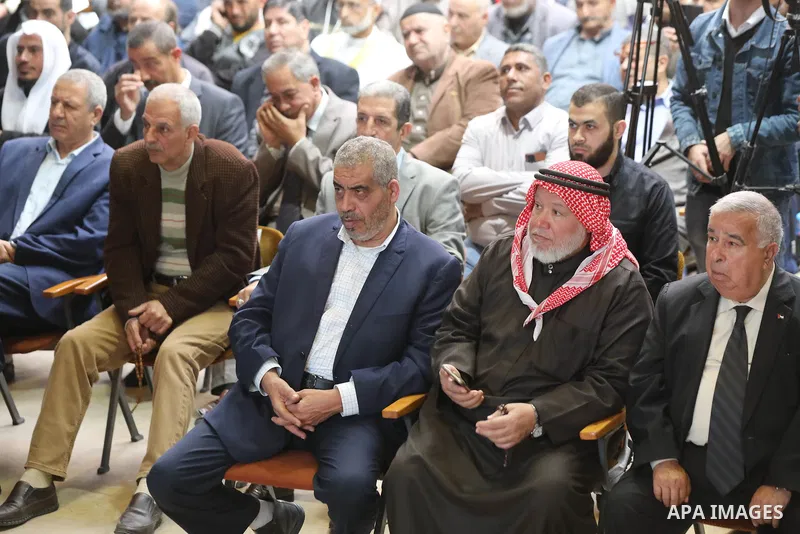 Palestinians attend the electronic lottery to choose the names of the pilgrims in Gaza city on March 11, 2023. Photo by Omar Ashtawy\ apaimages