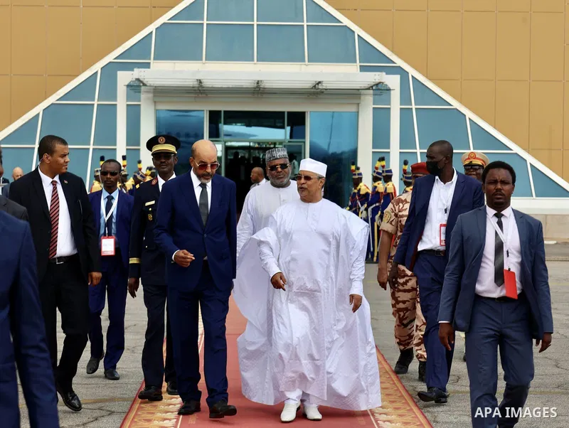 Vice President of Presidential Council, "Musa Al-Koni" leaves Chad after participating in the celebration of the 63rd anniversary of the independence of the Republic of Chad on August 11, 2023. Photo by Libyan Presidenti...