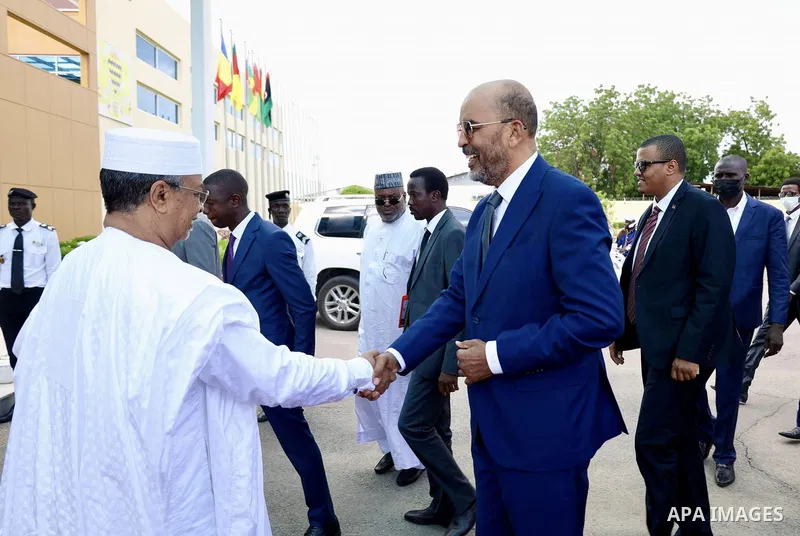 Vice President of Presidential Council, "Musa Al-Koni" leaves Chad after participating in the celebration of the 63rd anniversary of the independence of the Republic of Chad on August 11, 2023. Photo by Libyan Presidenti...