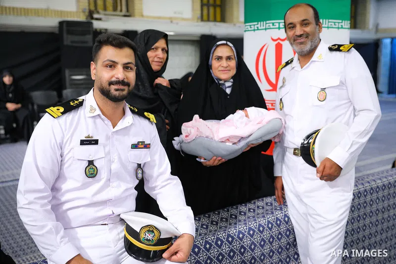 Iran's Supreme Leader Ayatollah Ali Khamenei meets with employees of the Marine Group in iran on August 08, 2023. Photo by Iranian Presidency Office