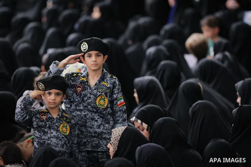 Iran's Supreme Leader Ayatollah Ali Khamenei meets with employees of the Marine Group in iran on August 08, 2023. Photo by Iranian Presidency Office